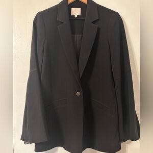Cinq a Sept Black Blazer with Pleated Sleeves